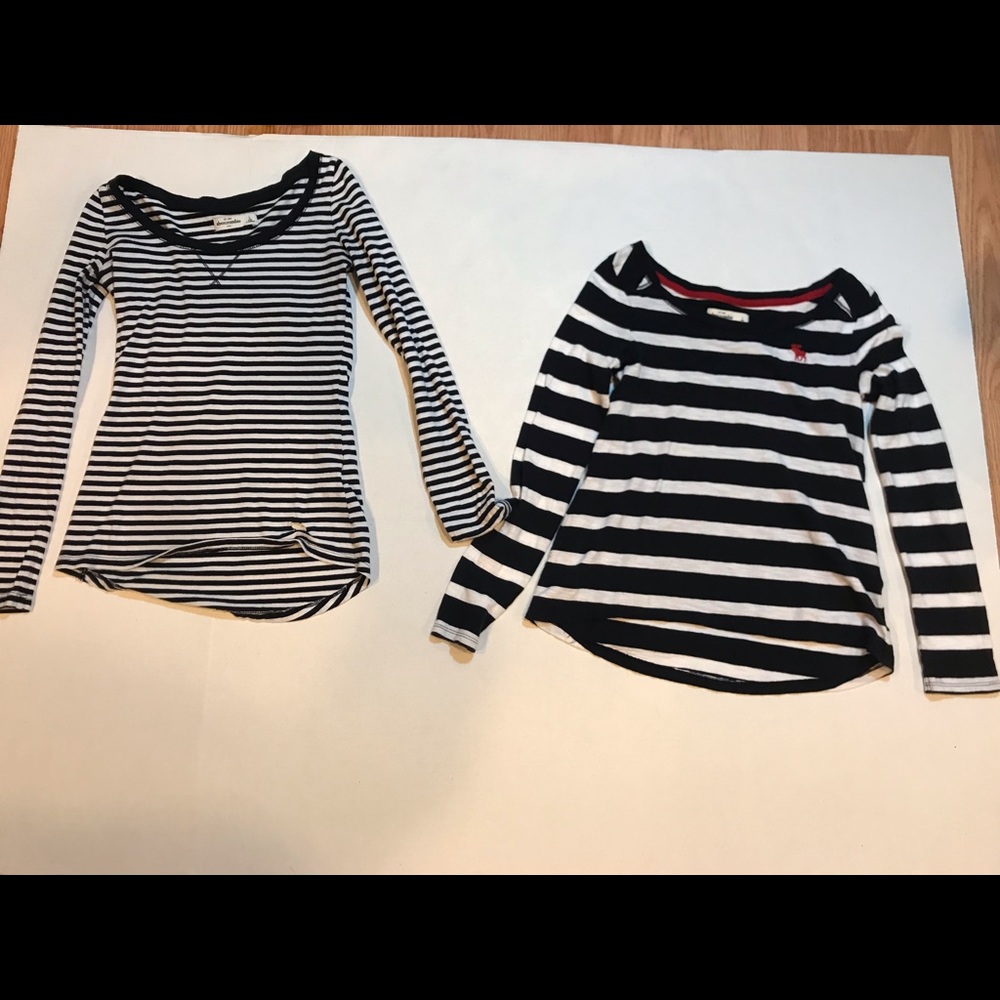 2 long sleeve t shirts Abercrombie kids girls LG